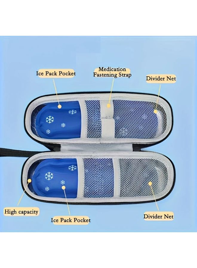 Black Portable Insulin Cooler Bag With Reusable Ice Packs For Diabetics On The Go - Image 1